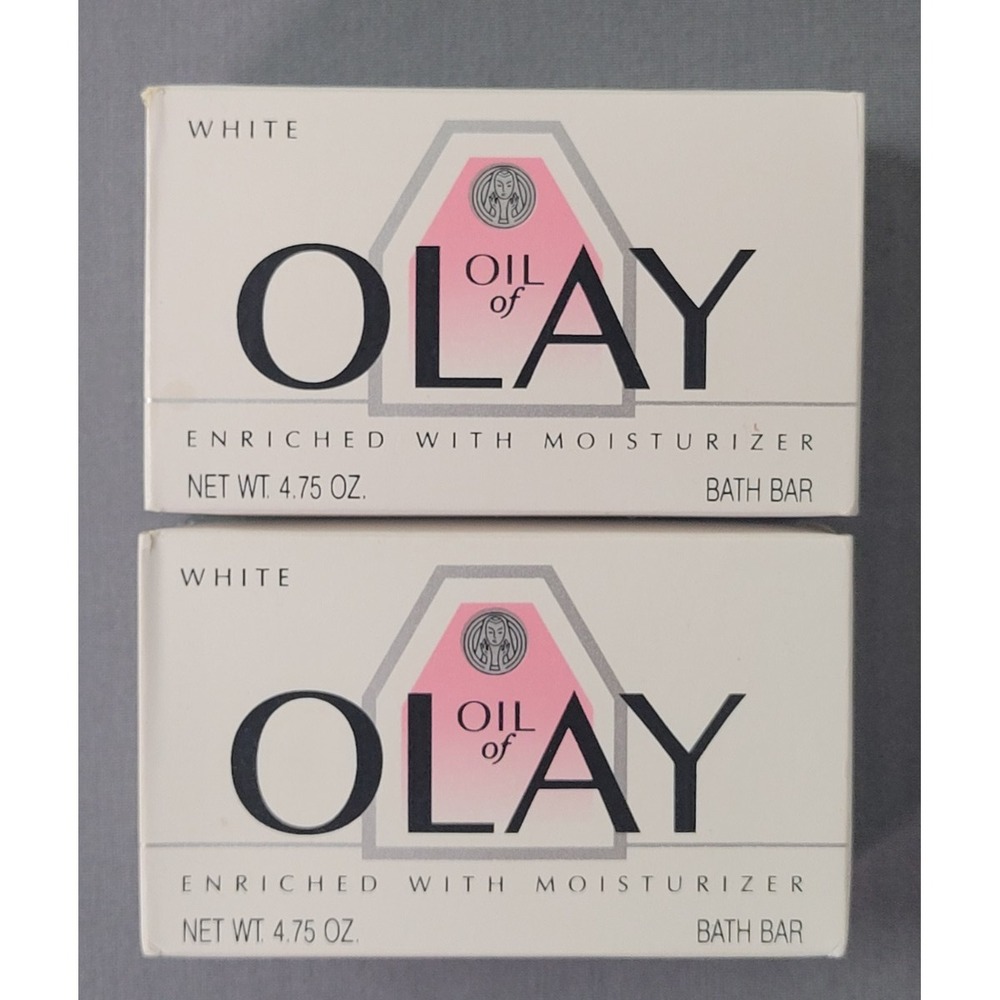 2 Vintage 1990‎ Oil of Olay White Bath Bars 4.75 oz NIB NOS